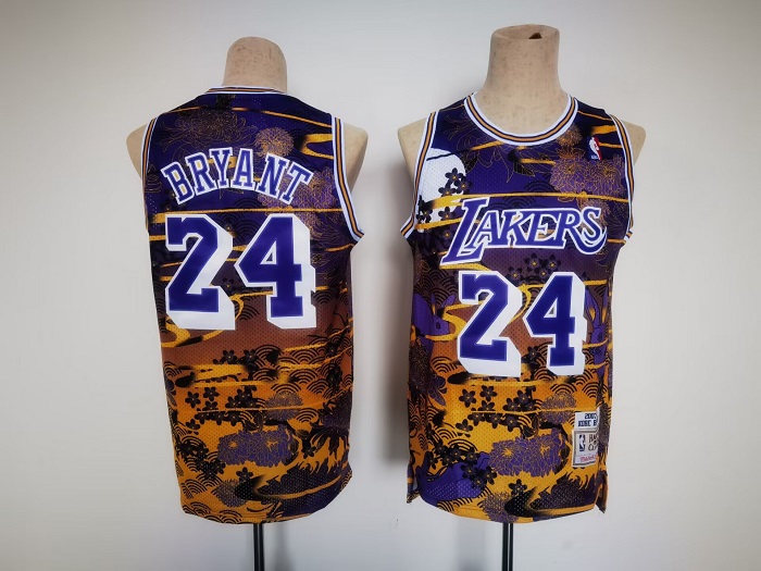 Men's Los Angeles Lakers #24 Kobe Bryant Purple Throwback basketball Jersey